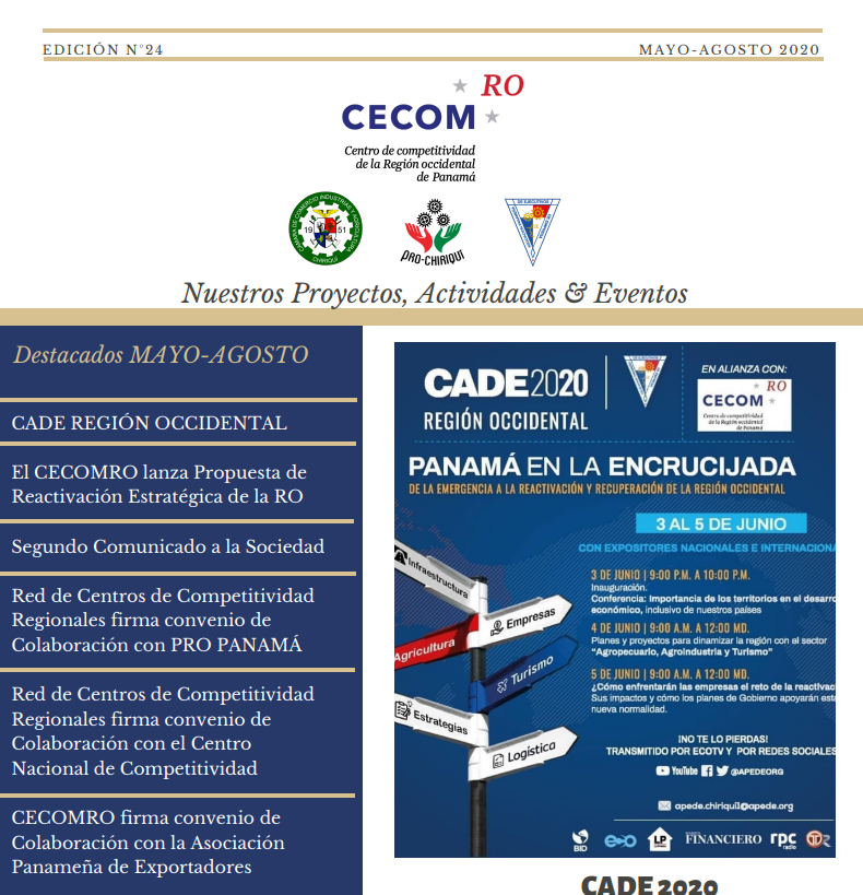 Boletín Informativo CECOMRO Mayo-Agosto 2020